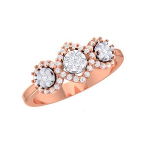 Bague en or rose 14 carats pour femme à porter lors des anniversaires, mariages, fiançailles, fêtes en cadeau - Product Image 1