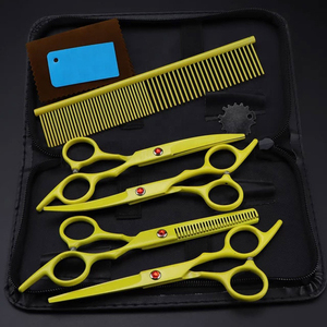 Excellent Kit de ciseaux pour animaux de compagnie or noir de 6 pouces Ciseaux de coupe de cheveux pointus réutilisables pour chiens chats petits animaux - Product Image 5