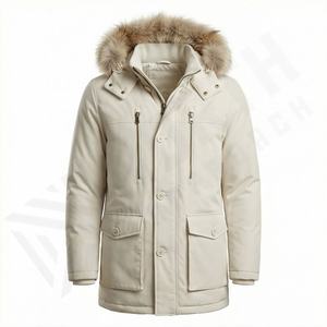 Winter Snow Jacket Men's Parka Breathable Faux Wolf Fur Puffer Down Filled Quilted Coat Insulated <b>Thermal</b> Warm Outdoor Apparel - Product Image 1
