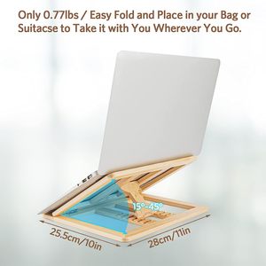 Support d'ordinateur <span class=keywords><strong>portable</strong></span> en bois pliable en bois ordinateur <span class=keywords><strong>portable</strong></span> Riser ordinateur réglable support MacBook en bois pour bureau <span class=keywords><strong>Portable</strong></span> universel ordinateur <span class=keywords><strong>portable</strong></span> - Product Image 3