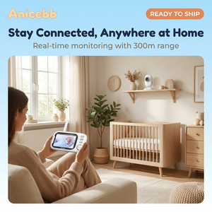 Babyphone <span class=keywords><strong>2</strong></span>.4GHz FHSS avec écran IPS HD 720P de 3,5 pouces, double caméra, écran partagé, réveil vocal VOX, audio bidirectionnel, vision nocturne, alarme de température - Product Image 2