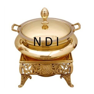 Mallette de rangement pour aliments chauds en métal plaqué or Design gaufré Plat de chauffe-plats polyvalent pour mariage - Product Image 5