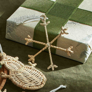 เครื่องประดับเทศกาล 2024 Handmadeหวายธรรมชาติเกล็ดหิมะต้นไม้แขวนMinimalistหวายเกล็ดหิมะเครื่องประดับต้นคริสต์มาส - Product Image 2