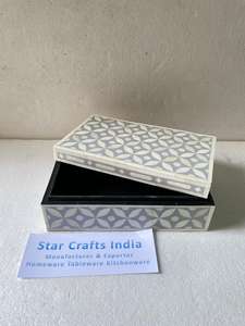 Caja de joyería con incrustaciones de hueso de la mejor calidad/caja con incrustaciones de hueso de India STAR CRAFTS PARA pulido a mano para pieza caliente Mop Jewelry Box - Product Image 5