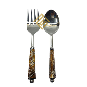 Juego de vajilla de acero inoxidable de alta calidad de lujo, mango de Metal de resina de hueso de cuerno personalizado, colección más vendida, calidad personalizada - Product Image 3