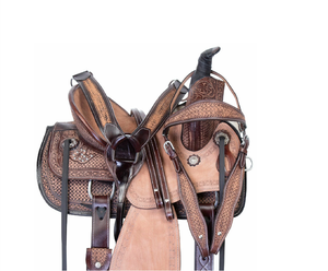 Juego de tachuelas de cuero genuino de primera calidad, monturas de carreras occidentales e inglesas para montar a caballo - Product Image 1