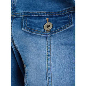 Chaqueta de mezclilla de manga larga para mujer informal con estilo Prendas de abrigo de talla grande de alta calidad en diseño rasgado azul con relleno de algodón - Product Image 3