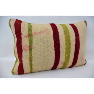 Coussin décoratif en laine patchwork Kantha motif vintage multicolore 16x24 pouces - Product Image 2