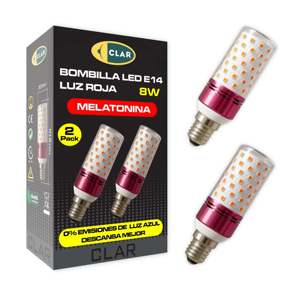 8W E14 Pack of 2 Red Night <b>Light</b> Melatonin Baby Sleep Bulb 8W E14 Pack of 2 Red Baby <b>Light</b> 8W E14 Pack of 2 Red Sleeping Bulb - Product Image 1