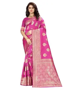 kanchipuram sarees silk party wear wedding Indian latest designer women wear sari with blouse banarasi cotton silk soft fabrics