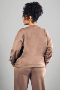 Sudadera de cuello redondo de gran tamaño con logotipo personalizado de alta calidad, jersey de lana de algodón para mujer, ropa de calle sostenible, Sudadera con capucha para mujer - Product Image 2