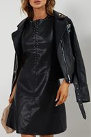 Manteau de style coréen pour femmes, veste en cuir de bonne qualité à manches longues, vestes en cuir véritable brodées pour filles, printemps et automne