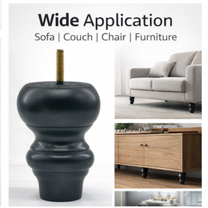 Patas Redondas Tradicionales de Madera Maciza para Sofá, Repuesto para Muebles de Sala de Estar, Silla, Cama, Gabinete, Personalizado OEM - Product Image 3