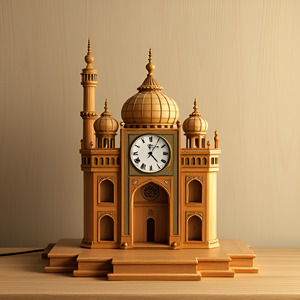 Artisanat en bois poli Lampe de table Horloge Boîtes Signes muraux à des fins décoratives - Product Image 2