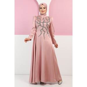 ElbiseStone Casual A-Line Gown <b>Dress</b> <b>Romantic</b> Silhouette XL Size Natural Waistline Regular Sleeves 100% Polyester - Product Image 6