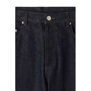 Pantalones Vaqueros de Mezclilla de Pierna Recta, Lavado Oscuro, Cintura Alta, Corte Regular, Algodón, Estilo Casual Otoñal para Hombre 2026 - Product Image 2