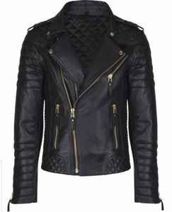 Veste en cuir de vache de style vintage 100% de haute qualité pour hommes, à col montant teint avec haut, fermeture à glissière de qualité supérieure, hiver - Product Image 2