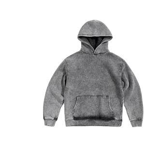 Sudadera con Capucha de Alta Calidad, Lavado Ácido, Personalizada, para Hombre, Estilo Francés, Sin Cordones, Unisex, Térmica, de Algodón 2026 - Product Image 1