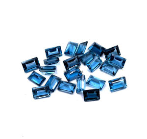 Cuentas de piedra cortadas Baguette de Topacio Azul Londres de 4x6mm para la fabricación de joyas piedras preciosas sueltas facetadas de topacio Natural del fabricante a granel - Product Image 6