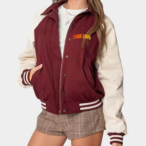 Veste universitaire décontractée à manches longues Bomber Top Tendance Veste universitaire Letterman à motif personnalisé pour dames - Product Image 1