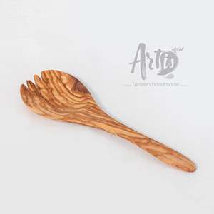 ช้อนไม้ทำด้วยมือทำจากไม้มะกอกหรูหราเสิร์ฟสลัดเครื่องมือ - Product Image 1