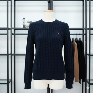 Pull en laine tricoté décontracté unisexe Erni Sports, col épais, motif à pois sur le devant, anti-allergie, manches longues, 340g, maille ouverte - Product Image 5