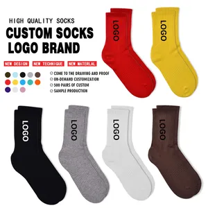 Vente en gros de chaussettes de course en coton de haute qualité oem calcetines de couleur bonbon al por mayor crew chaussette de sport pour hommes au design personnalisé