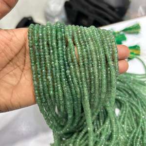 ลูกปัดพลอยควอตซ์สีเขียวสตรอเบอร์รี่ธรรมชาติขนาด16นิ้วสร้อยคอ7เส้นควอตซ์สตรอเบอร์รี่ - Product Image 3