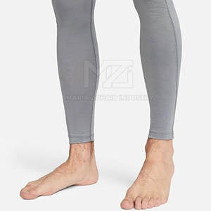 Legging de compression taille haute amincissant avec logo personnalisé pour homme – Vêtement de fitness moulant - Product Image 5