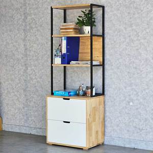 Iron Frame Shelf with <b>Drawers</b> 60x40x170cm Standing Type Rubber Wood KTB68159 - Product Image 2