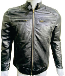 Meilleur prix direct du fabricant veste en cuir de mouton de haute qualité pour hommes vêtements d'hiver fermeture à glissière Style High Street - Product Image 1