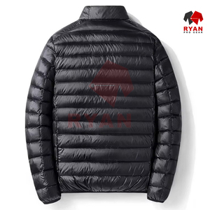 Chaqueta acolchada con capucha a prueba de viento impermeable sólida tejida personalizada para hombre invierno al aire libre cómodo brillante - Product Image 2