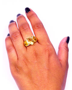 แหวนแต่งงานสีเงิน925สไตล์วินเทจพร้อมพลอยซิทรีนดีไซน์เนอร์ชุดปาร์ตี้ครบรอบคลาสสิก - Product Image 6