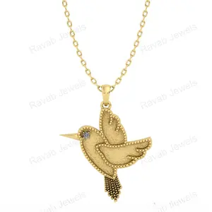 Новый позолоченный стерлингового серебра 925 хорошая цена монтажа Циркон стильный подарок кулон ожерелье с птицей для подарка на годовщину