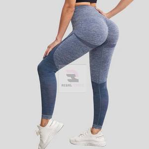 Leggings de haute qualité à taille haute en tricot sans couture avec logo personnalisé confortable pour femmes - Product Image 4