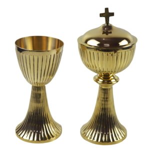 Calice de blé et de raisin et patine décors médiévaux faits à la main Ciborium calice en laiton poli plaqué or fournitures d'église faites à la main - Product Image 5