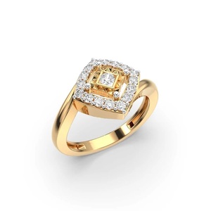Bague simulant un diamant de laboratoire 14k Lab a créé une bande de fiançailles en cluster de diamants pour sa bague minimaliste unique pour femme - Product Image 2