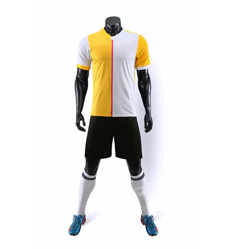 Venta al por mayor 2023 Camisetas y pantalones cortos de fútbol para hombres MESSI 10 # Camiseta de fútbol Yellow n White Jersey uniformes Soccerwear Kit