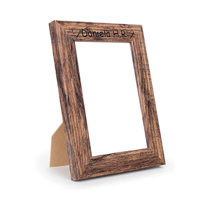 Rustic Handmade Eco-Friendly Wood <b>Photo</b> <b>Frame</b> Rectangular Vertical Personalized Embossed Tabletop Display DECOR N UTILITY CRAFT - Product Image 1