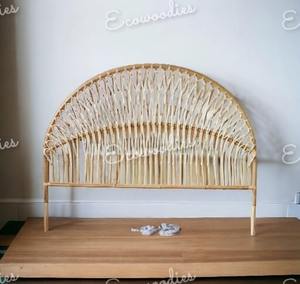 Cabecero de caña de ratán Natural hecho a mano de diseño clásico, cabecero de ratán Sunrise, perfecto para dormitorio costero y de playa - Product Image 6