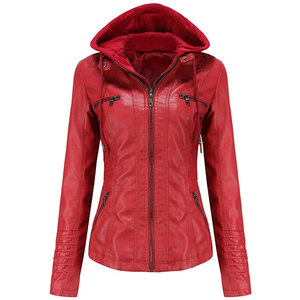 Veste en cuir pour femmes Nouvelle tendance Taille personnalisée Cuir véritable Personnaliser l'impression du logo Manches longues Fermeture éclair inférieure - Product Image 5