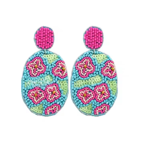 Pendientes de moda hechos a mano con cuentas de semillas de ganchillo, joyería de gota multicolor de alta moda para mujer, venta al por mayor - Product Image 6