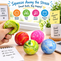 Balle anti-stress portable en TPR effet marbre, jouet sensoriel souple en caoutchouc à motif fluide, balle à presser pour les mains, jouet promotionnel