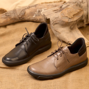 Chaussures en cuir respirantes avec talon rembourré et semelle souple, chaussures de mode pour hommes, chaussures décontractées - Product Image 2