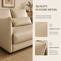 Canapé modulaire en cuir véritable moderne et écologique en forme de L avec sièges larges et rembourrage en éponge pour appartement, hôtel, salon