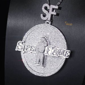 Bold 925 <b>Sterling</b> <b>Silver</b> Lab Grown Diamond VickeeLo <b>Name</b> Pendant Fully Iced Out Hip Hop <b>Necklace</b> Unique Jewelry for Him or Her - Product Image 1