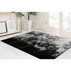 Tapis imprimé - Moderne, style ferme, gris, petit tapis d'appoint pour couloir, décoration intérieure, tapis fin non tissé - Product Image 2