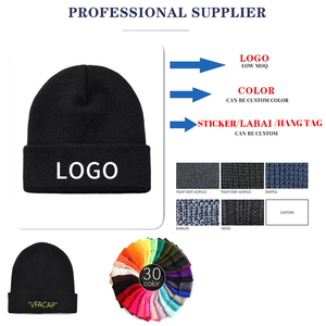 Bonnet d'hiver tricoté personnalisé en gros OEM, haute qualité, avec patch en cuir, décontracté, chaud, camouflage, nœuds, à carreaux, à pois, style Y2K, pour l'extérieur - Product Image 4