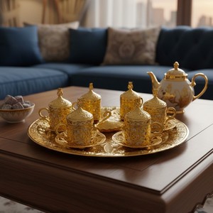 Cast Iron 6-Person Cup <b>Set</b> Durable Metal Tableware - Product Image 3