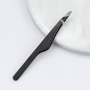 Pince à cils en acier inoxydable Volume Slim Straight Private Label Heavy Duty Eyelash Tweezer - Product Image 6